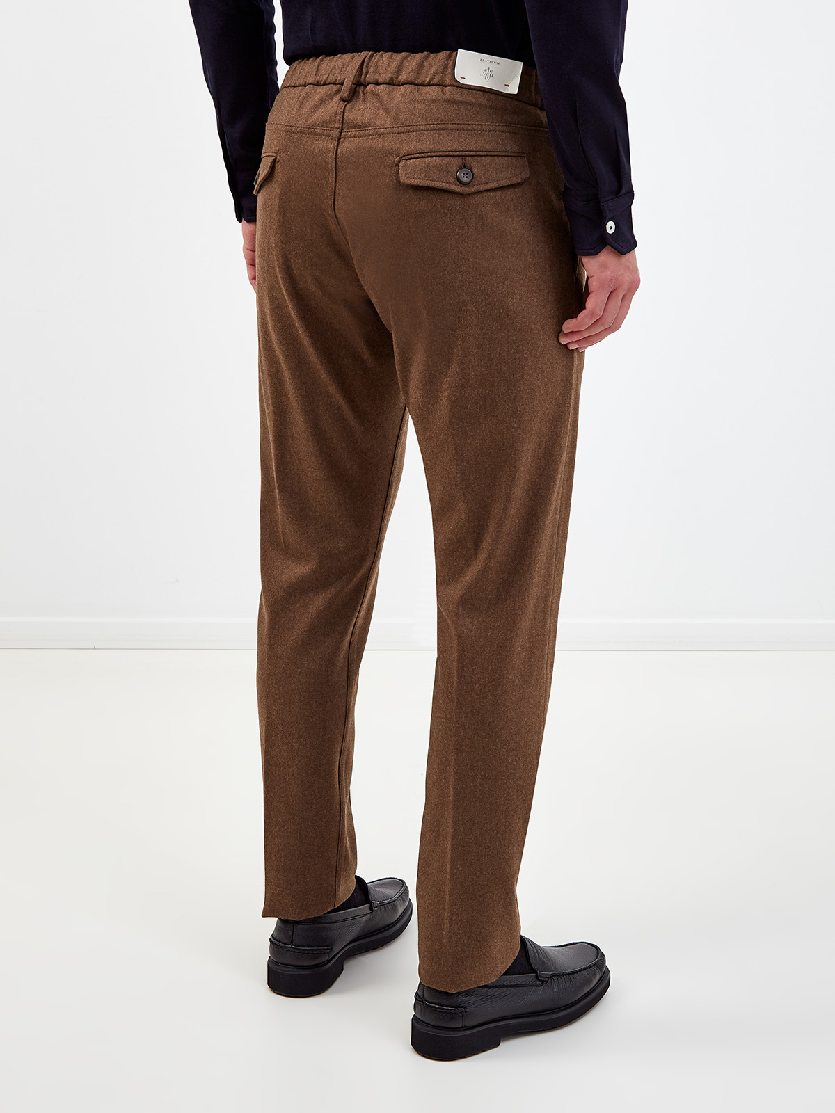 Шерстяные брюки с добавлением кашемира из коллекции Platinum ELEVENTY, цвет коричневый, размер 54 - фото 4